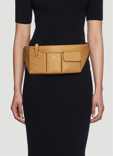 fendi brown leather belt bag|Pre.